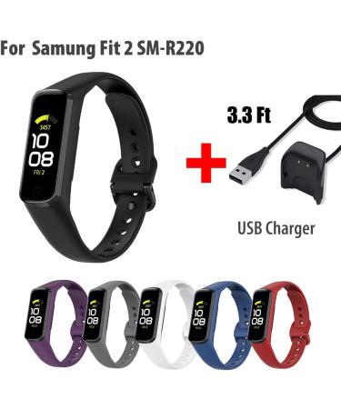 6 Pack Bands & Charger for Samsung Galaxy Fit 2 - Soft Silicone Replacement Straps for Men and Women | Compatible with Samsung Galaxy Fit2 - Buy Online on GoSupps.com