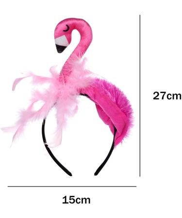 Harilla Pink Flamingo Headband Cute Animal Head Hoops Feathers Hair Accessories Headdress for Girls Women Beach Party Carnival Costume Cosplay Accessories - Buy Online on GoSupps.com
