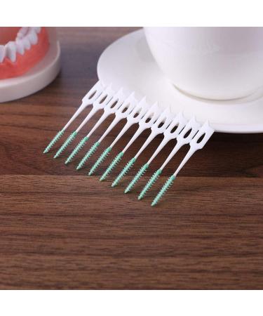 160 Pieces Double-Ended Interdental Brushes | Soft Silicone Toothsticks for Effective Teeth Cleaning - Green - Buy Online on GoSupps.com