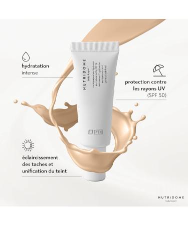 Nutridome | BB cream for face | SPF50 | Hyaluronic acid | Vitamin C | Squalane | Vegetable oils | Evens out skin tone | Lightens pigment spots | Shade: Light Beige | 25 ml - Buy Online on GoSupps.com