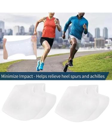 GQTJP Silicone Heel Cups - Plantar Fasciitis & Heel Pain Relief (White, 2 Pairs) - Buy Online on GoSupps.com