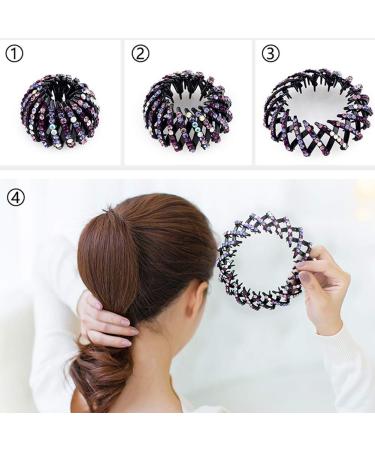 4 Pack Rhinestone Bird Nest Ponytail Holder Hair Clip Set for Women and Girls - Buy Online on GoSupps.com