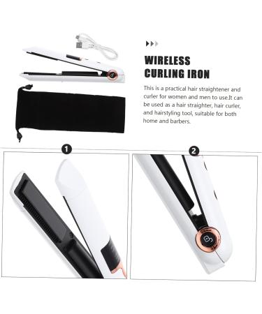 Baluue Curling Iron Hair Straightener Curler Travel Hair Straightener Tools Abs White 21X4X3.5CM White - Buy Online on GoSupps.com
