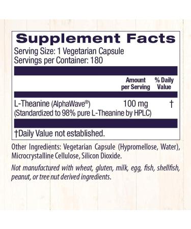Healthy Origins L-Theanine 100mg 180 Veggie Caps - AlphaWave Formula | 180 Count Pack - Buy Online on GoSupps.com