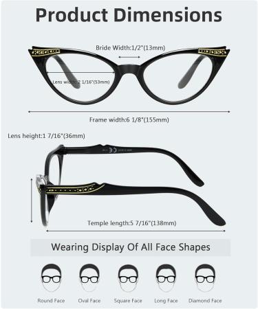 3-Pack Women's Vintage Cat Eye Reading Glasses - Purple 2.0x Sunglasses for Stylish Eye Care - Buy Online on GoSupps.com