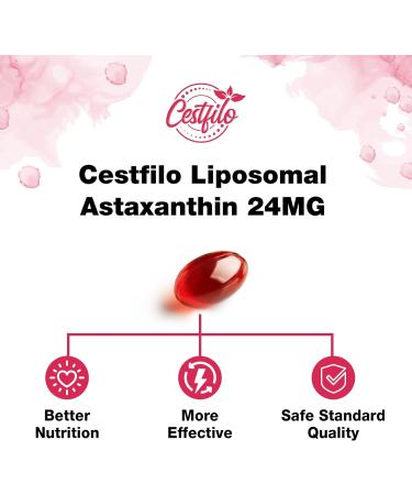 Liposomal Astaxanthin 24mg Supplement - Skin & Eye Health Antioxidant - Gluten Free & Non-GMO (60 Count) - Buy Online on GoSupps.com