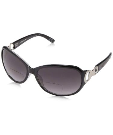 Foster Grant Women's Latte SunReaders Segment Style Black/Transparent 2.5 x