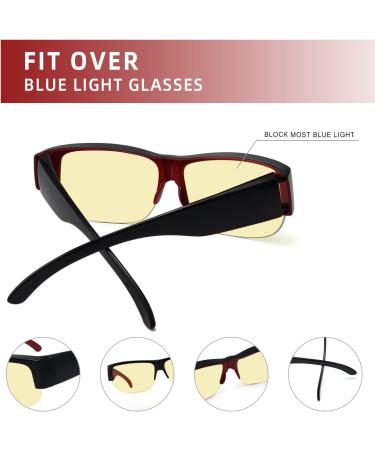 Eyekepper 30% Anti-Blue Light Blocking Computer Glasses - Fit Over Readers Transparent Lens Black Red (Model 1803) - Protect Your Eyes Online - Buy Online on GoSupps.com