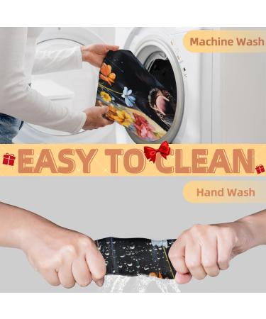 Flower Black Dog Beard Bib Apron - Ultimate Beard Hair Catcher for Men | Ideal Father's Day Gifts Anniversary & Christmas for Dad & Husband - Buy Online on GoSupps.com