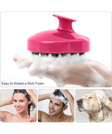 Philorn Scalp Massage Brush | Soft Silicone Shampoo Brush for Men Women & Pets | Wet & Dry Scalp Massager | Magenta & Black - Buy Online on GoSupps.com