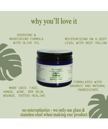 100% Grass-Fed Beef Tallow Face Moisturizer - Natural Organic Skin Care with Pine Essential Oil - Nourishing 2oz Balm with Olive Oil & Beeswax for Sensitive Skin Hands & Lips - Buy Online on GoSupps.com