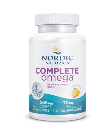 Nordic Naturals Complete Omega-D3 565mg With Omega-6 Omega-9 and Vitamin D3 High Dosed Lemon Taste 60 Soft Capsules Lab Tested Soy Free Gluten Free Non-GMO