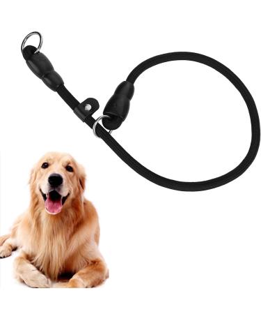 Choke Collar For Dog Training Handmade of Cord with A Limiter Waterproof Black (L)