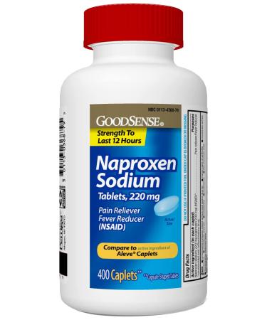 GoodSense Naproxen Sodium Tablets 220 mg, Pain Reliever and Fever Reducer (NSAID), 400 Count 400 Count (Pack of 1) AllDay