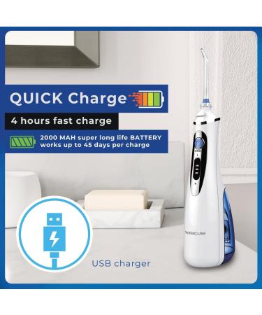 Water Silk Teeth Cleaner - Cordless Oral Shower Electrical Dental Floss with 4 Jet Tips 240ml Tank USB Rechargeable for Travel & Home - White V400 Plus - Buy Online on GoSupps.com