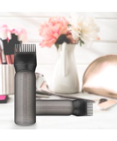 COMNICO Root Comb Applicator Bottle 6oz - Hair Color Dispenser Scalp Brush Cap - Portable Plastic Hair Dye Applicator with Graduated Scale (Black) - Buy Online on GoSupps.com