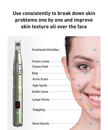 Puicmlna Microneedling Pen with 12 Disposable Needles - 0.1mm Size - 42-pin, 36-pin, 12-pin, Nano Cartridges Included - Buy Online on GoSupps.com