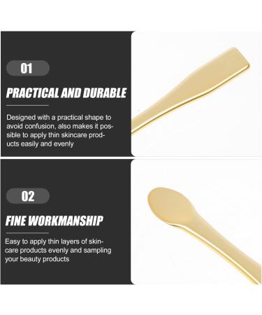 SOLUSTRE Creme Makeup 10Pcs Gold ABS Mini Spoon Makeup Spatula Cosmetic Spatulas Facial Reusable Scoop Facial Cream Spoon Beauty Spoons for Cream Lotions Moisturizers Metal Cooking Spoon - Buy Online on GoSupps.com