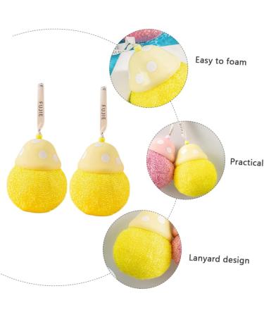 FOMIYES 4 pcs Mushroom Bath Balls - Soft Cartoon Body Scrubbers & Shower Puffs for Spa & Shower - Ideal for Kids and Adults - International Shipping Available - Buy Online on GoSupps.com