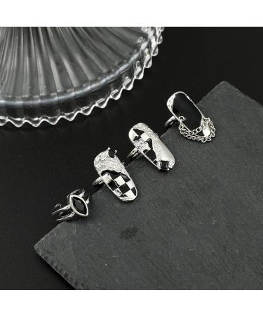 Adjustable Women's Finger Tip Nail Ring - Black Nail Art Charm for Decoration and Protection - Perfect Gift for Women and Girls - Buy Online on GoSupps.com