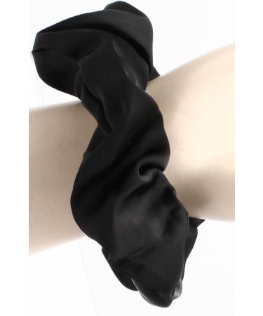 Mytoptrendz Large Luxurious Smooth Soft Silky Satin Scrunchie Hair Ties Ponytail Hairbands Traceless Bobble For Girls Women Thick Long and Curly Hair (Black) - Buy Online on GoSupps.com