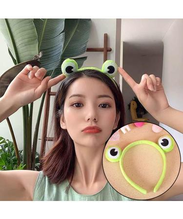UngVeil 2 Pieces Cute Frog Headband Stretchy Frog Hair Accessories Cartoon Frog Headband for Face Washing Shower Sports Yoga Beauty Skincare - Buy Online on GoSupps.com