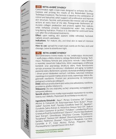Apis Natural Cosmetics RETIN AMBRE SYNERGY HOME Terapis Night Cream Mask with Retinol and Succinic Acid 50 ml skin regeneration wrinkle reduction moisture and smoothing - Buy Online on GoSupps.com