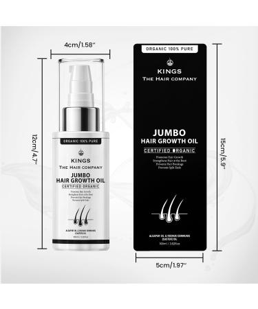 King's 100% Natural Hair Growth Oil with Castor Oil Omega-3 Plant-Based Oil Sweet Almond Oil & Olive Oil - Best for Hair Regrowth Beard Growth Eyebrow Growth | Hair Loss Prevention -100ml - Buy Online on GoSupps.com