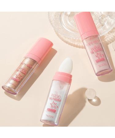 White Moonbeam Body Glitter Highlighter Powder with Sponge - For Face, Hair, Nails & Body - Buy Online on GoSupps.com