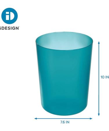 iDesign Finn Compact Round Plastic Trash Can - Teal, 7.64 x 10 - Bathroom, Bedroom, Home Office, Dorm - Buy Online on GoSupps.com