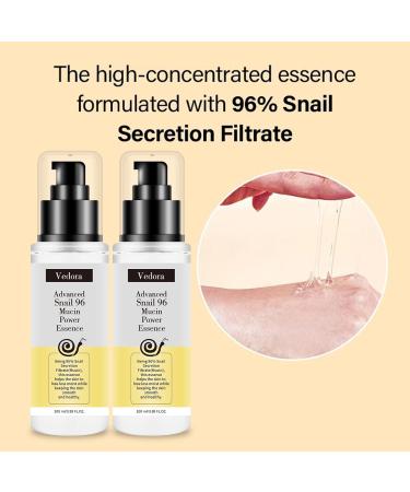 (1Pc) Vedora Snail Mucin 96% Power Hydrating Essence: Moisturizing Serum with Snail Secretion Filtrate for Radiant Nourished Skin (100ml) - Buy Online on GoSupps.com