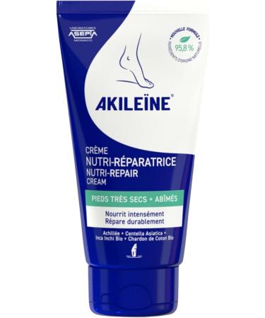 AKILEINE | Nutri-Repairing Dry Foot Cream | Intense Hydration | Repairs Cracks and Cracks | Softer and Regenerated Skin | Pack of 2 x 75 ml - Buy Online on GoSupps.com