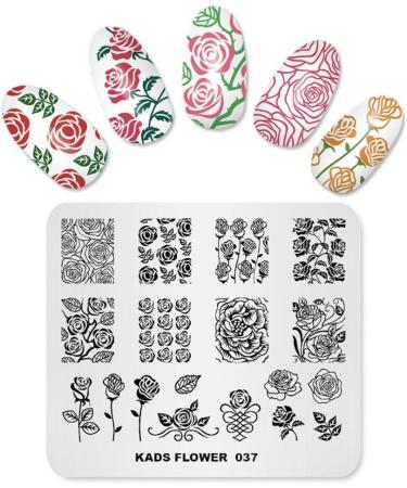 KADS Flower Series Nail Art Stamp Plate T8 - DIY Decoration Tool - Buy Online on GoSupps.com