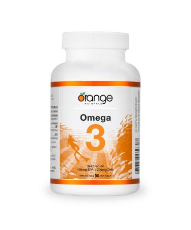 Orange Naturals Omega-3 Fish Oil - 90 Softgels for Enhanced Brain & Cardio Health Triple Strength Essential Fatty Acids Non-GMO High Potency EPA DHA Supports Cognitive Function & Heart Well-being 90 count (Pack of 1)