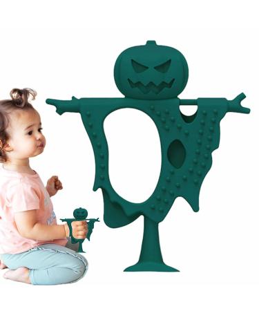 Buy Pumpkin Bite Toy for Babies | Safe Silicone Bite Rings | Soothing Dark Green Silicone Teething Toys for Toddlers - Buy Online on GoSupps.com