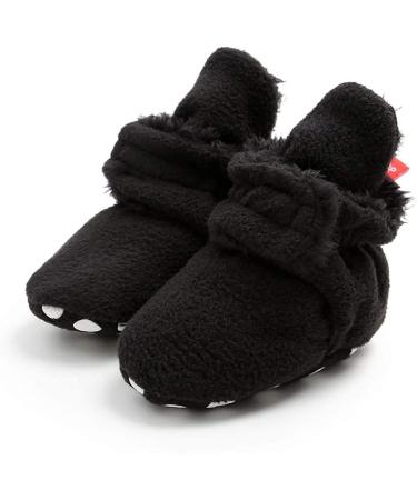 TMEOG Baby Booties Slippers | Winter Infant Boots for First Walking | Boys Girls 0-18 Months | Black Furry - Buy Online on GoSupps.com