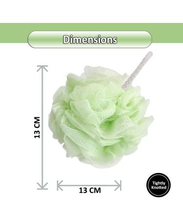 Valby Loofah Exfoliating Bath Sponge Shower Puff Body Poufs Shower Sponge Shower Scrunchie Set of 2 Body Scrubbers (Grey/Mint) - Buy Online on GoSupps.com