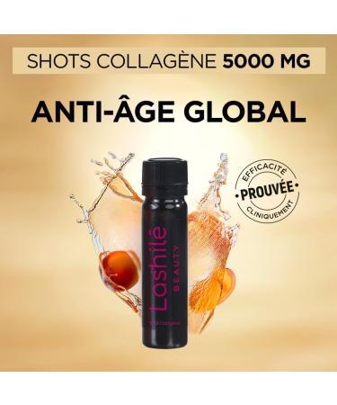 Lashil Beauty - Shots Collagen 5000 mg - Anti-aging action - Nutricosmetics to drink - 14 Day Program - Marine Collagen type 1 and 3 Zinc - Buy Online on GoSupps.com