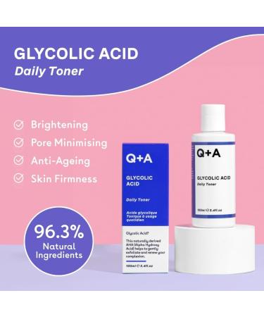 Q+A Glycolic Acid Daily Toner 100ml - Hydrating & Brightening Formula for Silky Smooth Skin | International Shipping Available - Buy Online on GoSupps.com