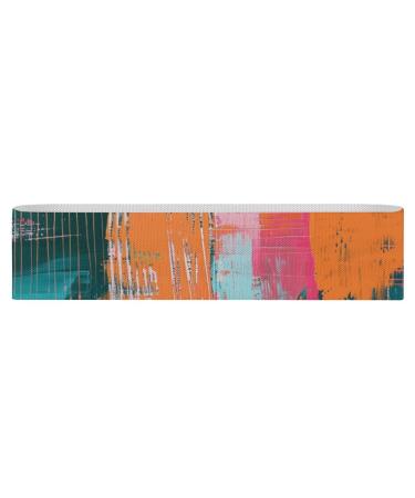Resistance Bands Exercise Bands Orange and Teal Pattern Printed Elastic Band Leg Bands Resistance Fitness Bands Fabric Resistance Bands
