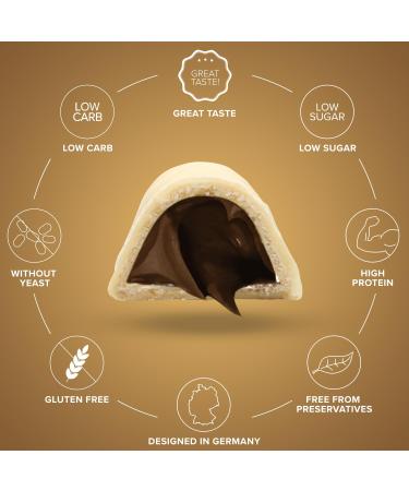 IronMaxx Proteino Protein Bar 12 x 30 g - Blondie Brownie | High Protein Bar with Creamy Waffle Based Filling | Sugar Reduced Gluten-Free Palm Oil Free Fitness Snack - Buy Online on GoSupps.com