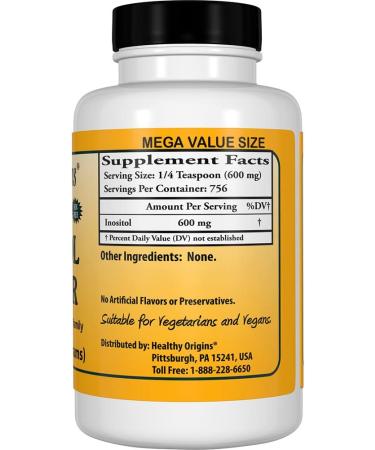 Healthy Origins Inositol Powder - 16oz (1 lb) - Supports Mood & Wellness - Buy Online on GoSupps.com