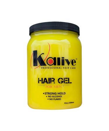 KALIVE Men's Hair Styling Gel 64 oz  Strong-Hold and Light Shine all day  Mens Hair Product fresh scent No Flaking or Alcohol