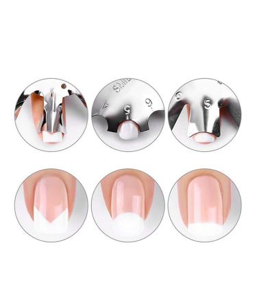 4-Piece Stainless Steel French Smile Line Manicure Tool Set | Nail Edge Trimmer & Stencil for Acrylic Modeling - Buy Online on GoSupps.com
