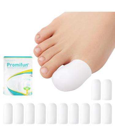 Toe Cap Bunion Protectors 6 Pairs of Toe Protectors for Men and Women - Cushioning and Protection Provides Relief for Missing or Ingrown Toenails (White L) Visit The Promifun S