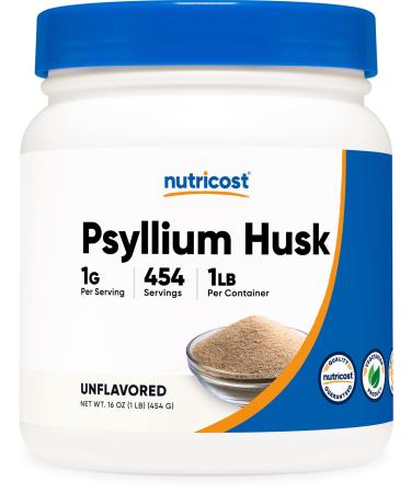 Nutricost Psyllium Husk Ground Powder (1lbs) - Gluten Free and Non-GMO - Buy Online on GoSupps.com