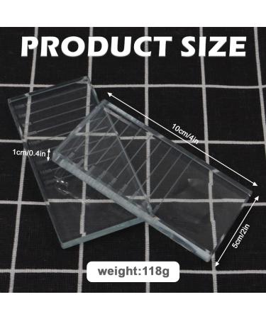 2-in-1 Eyelash Extension Crystal Palette & Glass False Eyelash Stand Tray - Streak Tile Holder for Lashes Glue & Nail Art - Set of 3 Pieces - Buy Online on GoSupps.com