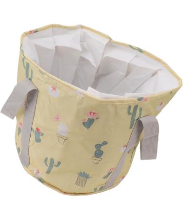 Portable Collapsible Foot Bath Basin with Lid PVC Insulated Foldable Foot Soaking Tub Foot Spa Bag for Travel and Home Use. (Yellow Cactus) - Buy Online on GoSupps.com