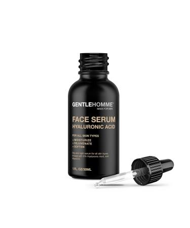 Hyaluronic Acid Day & Night Facial Serum for Men | Vitamin E | All Skin Types | 1 Oz - Unscented - Buy Online on GoSupps.com