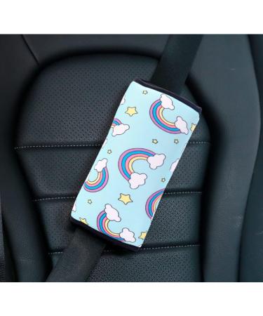 Kids Seatbelt Adjuster & Travel Pillow - Rainbow Pattern | Neck Support & Shoulder Pad for Car Seat & Pushchair - Buy Online on GoSupps.com